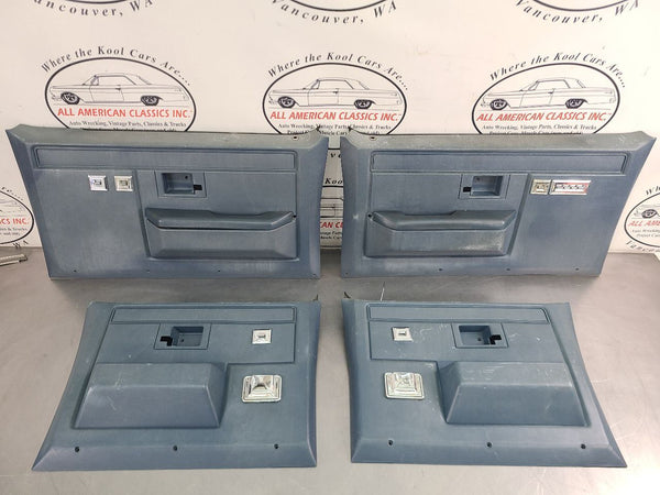 1981-91 Chevy GMC Suburban Power Door Trim Panel Full Set, Blue - OEM1