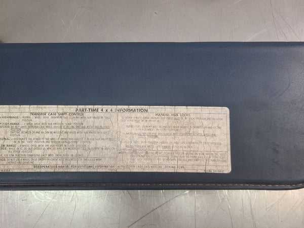 1981-91 Chevy Truck, Suburban Vinyl Sun Visor, Blue, Left Driver Side LH - OEM3
