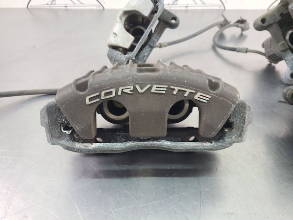 1997-04 C5 Corvette Base Brake Caliper Complete Set w/ Brackets, Silver - OEM1
