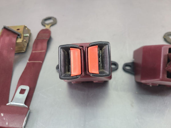 1988-94 GMC Chevy Truck Extended Cab Rear Seat Belt Set, Red - OEM6