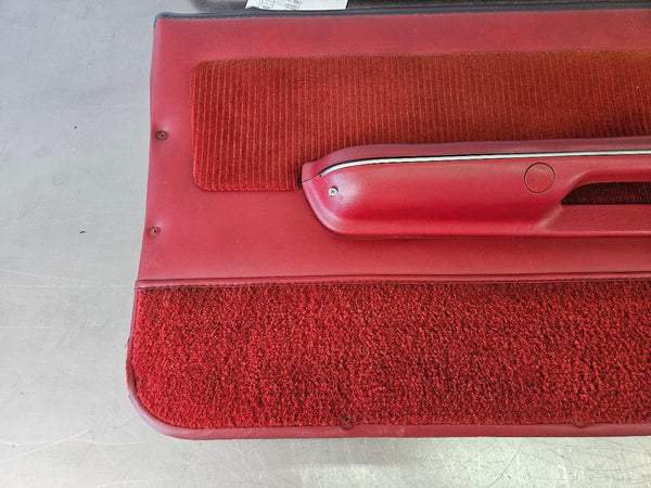 1989 Mustang Fox Body Door Trim Panel Pair, Manual, RH / LH, Red - OEM5