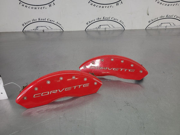 2005-13 C6 Corvette MGP Brake Caliper Cover Pair, Front, Red, LH/RH 0