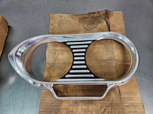 1961-64 Chevy Corvair NOS Headlamp Headlight Bezel Trim Pair, Left / Right - OEM5