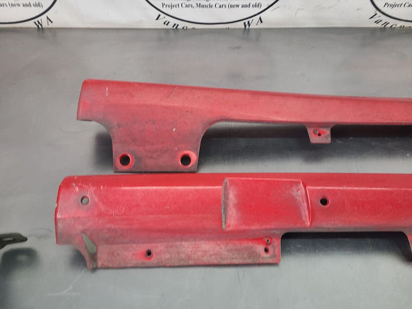 2002 Firebird Trans Am WS6 Left and Right Lower Rocker Panel Moulding Pair, Red21