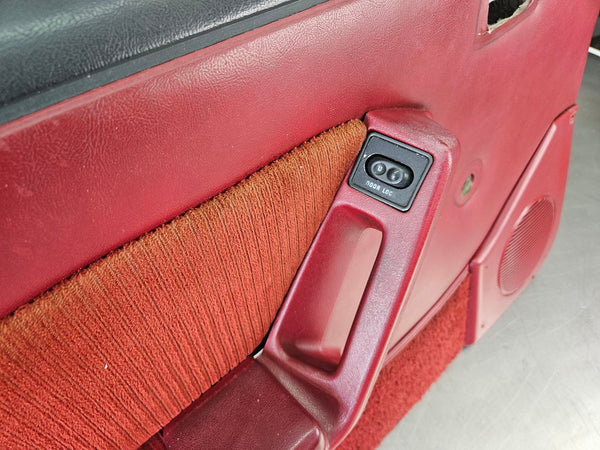1989 Mustang Fox Body Door Trim Panel Pair, Manual, RH / LH, Red - OEM16