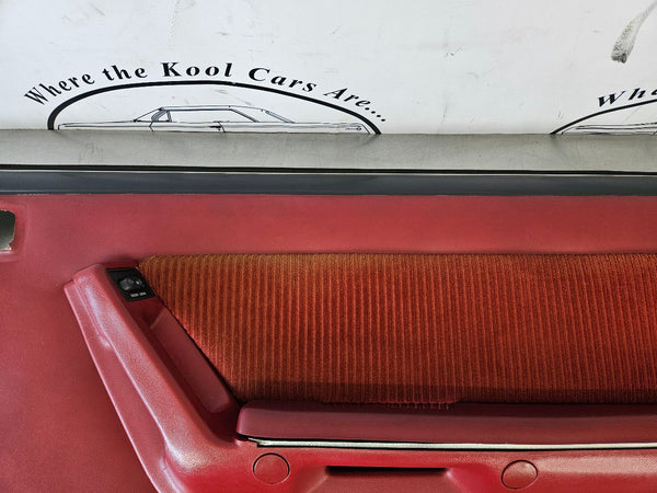 1989 Mustang Fox Body Door Trim Panel Pair, Manual, RH / LH, Red - OEM8