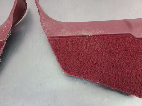 1988-94 GMC Chevy Truck Interior Kick Panel Pair, Carpeted, Red, LH/RH - OEM7
