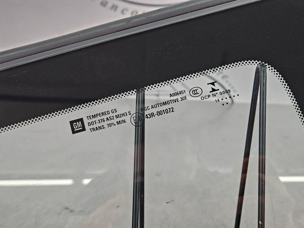 2014-19 C7 Corvette Rear Window Quarter Glass, Right Passenger Side RH - OEM6