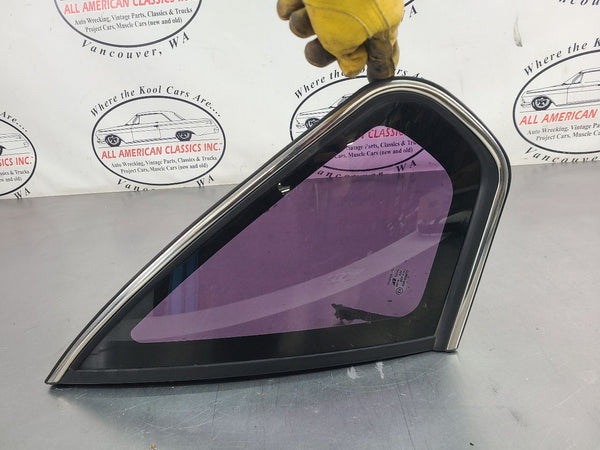 1995-96 Chevy Impala SS LH Left Side Rear Quarter Glass, Chrome Trim - OEM0