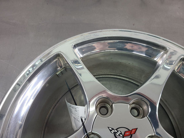 2000-04 C5 Corvette Factory 5 Spoke Wheel, Polished QF5, Rear, 19x9.5 - OEM2