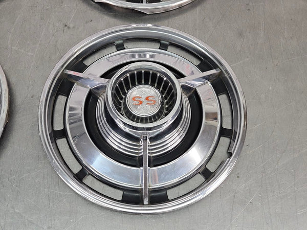 1963 Impala SS 14" Spinner Wheel Hubcap Set of 4, Decent, Nova SS - OEM4