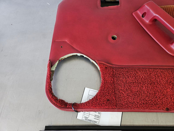 1989 Mustang Fox Body Door Trim Panel Pair, Manual, RH / LH, Red - OEM12