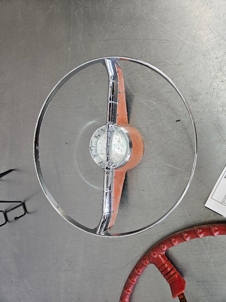 1956 Oldsmobile Steering Wheel Assembly w/ Horn Ring, Button, Complete! - OEM18