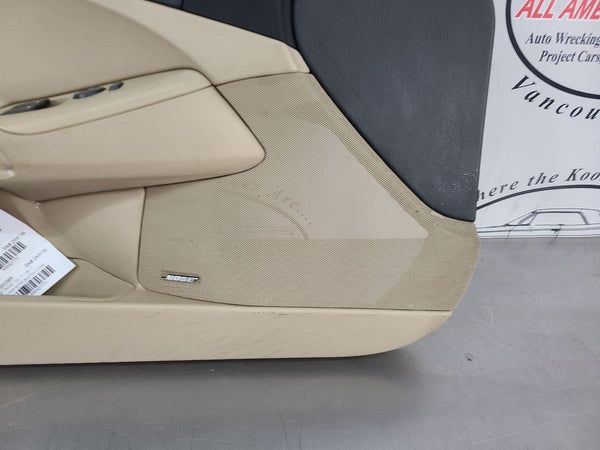 2007-11 C6 Corvette Left Driver Side Tan / Black Door Trim Panel, LH - OEM15