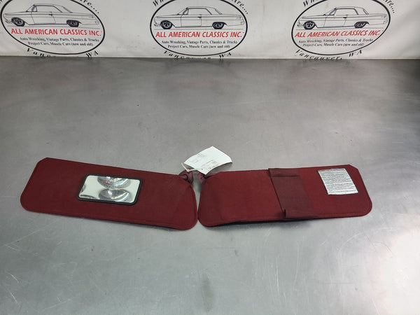 1988-94 GMC Chevy Truck Front Sun Visor Pair, Left and Right, Red - OEM0