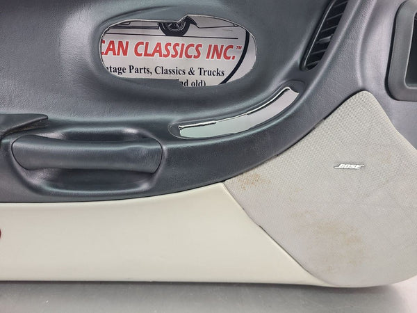 1997-04 C5 Corvette Door Trim Panel Assemby, Left Driver Side, Black / Gray 15