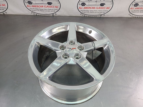 2005-07 C6 Corvette Aluminum 5 Spoke Wheel, Polished QG7, Rear 19x10 - OEM0