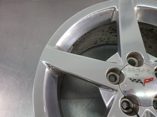 2005-07 C6 Corvette Factory 5 Spoke Wheel QG6, Silver, Front, 18x8.5 - OEM6