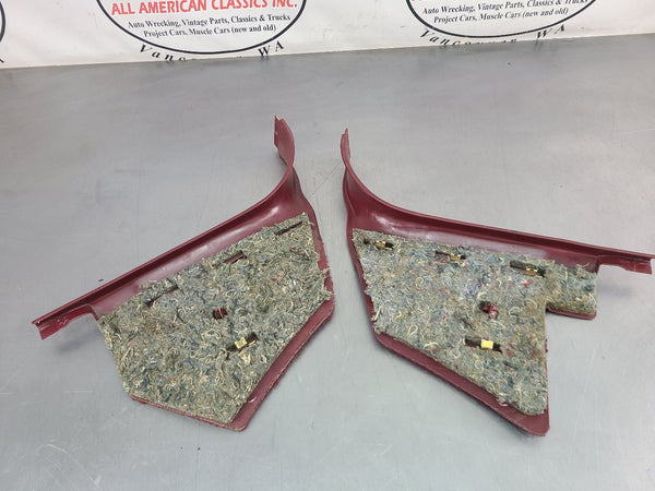 1988-94 GMC Chevy Truck Interior Kick Panel Pair, Carpeted, Red, LH/RH - OEM13
