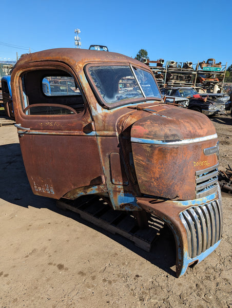 1942 Chevrolet COE Cab Assembly w/ HOOD and GRILL, Stock #D01355