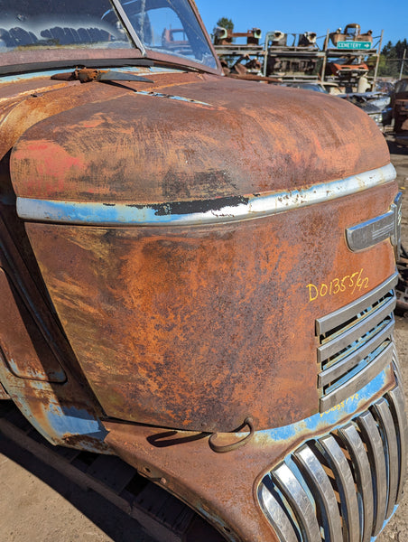 1942 Chevrolet COE Cab Assembly w/ HOOD and GRILL, Stock #D01355