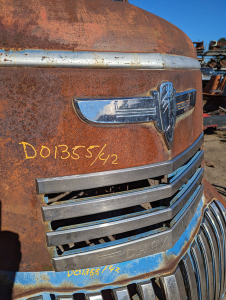 1942 Chevrolet COE Cab Assembly w/ HOOD and GRILL, Stock #D01355