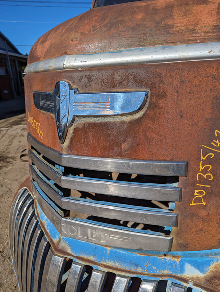 1942 Chevrolet COE Cab Assembly w/ HOOD and GRILL, Stock #D01355