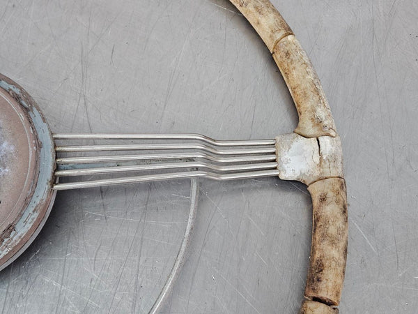 1939-40 Cadillac LaSalle 3 Spoke Banjo Steering Wheel w/ Horn Ring - OEM15
