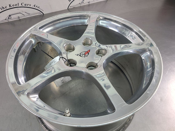 2000-04 C5 Corvette Factory 5 Spoke Wheel, Polished QF5, Rear, 19x9.5 - OEM8