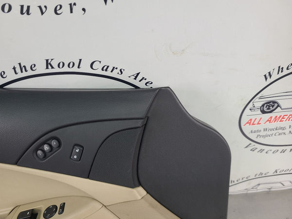 2007-11 C6 Corvette Left Driver Side Tan / Black Door Trim Panel, LH - OEM3