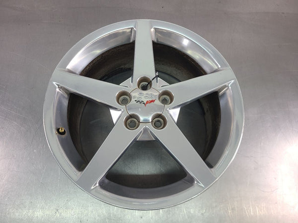 2005-07 C6 Corvette Aluminum 5 Spoke Wheel, Silver QG6, Rear 19x10 - OEM1