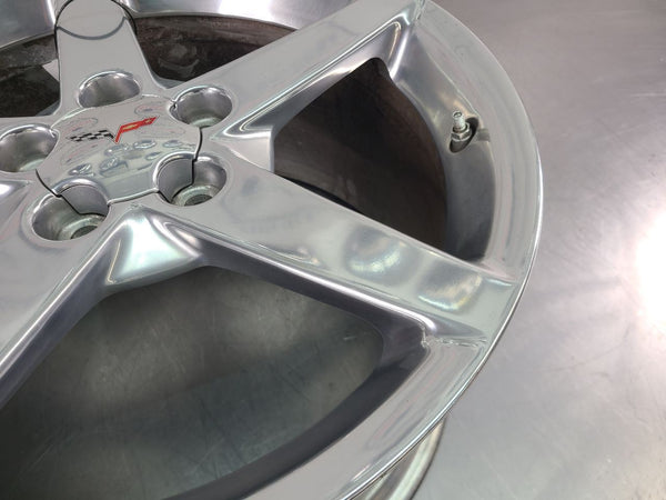 2005-07 C6 Corvette Aluminum 5 Spoke Wheel, Polished QG7, Rear 19x10 - OEM13
