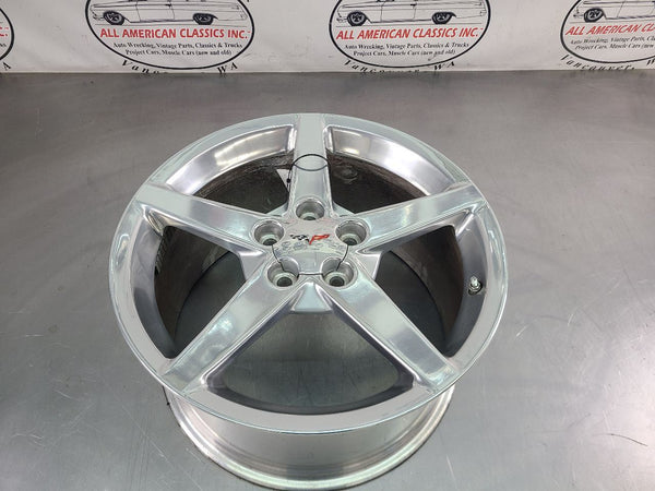 2005-07 C6 Corvette Aluminum 5 Spoke Wheel, Polished QG7, Rear 19x10 - OEM0