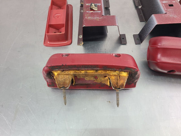 1979 Ford Bronco Rear Armrest Pair w/ Mounting Brackets, Left / Right, Red - OEM5