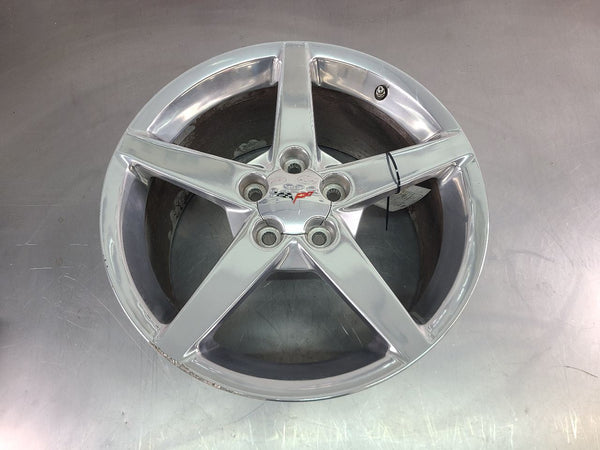 2005-07 C6 Corvette Aluminum 5 Spoke Wheel, Polished QG7, Rear 19x10 - OEM1