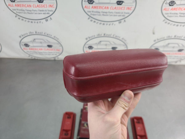 1979 Ford Bronco Rear Armrest Pair w/ Mounting Brackets, Left / Right, Red - OEM2