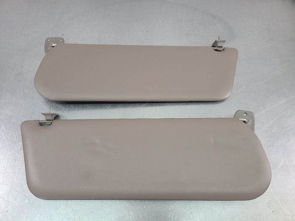 1987-93 Ford F150 F250 F350 Truck Front Sun Visor Pair, Vinyl, Tan, RH/LH - OEM0
