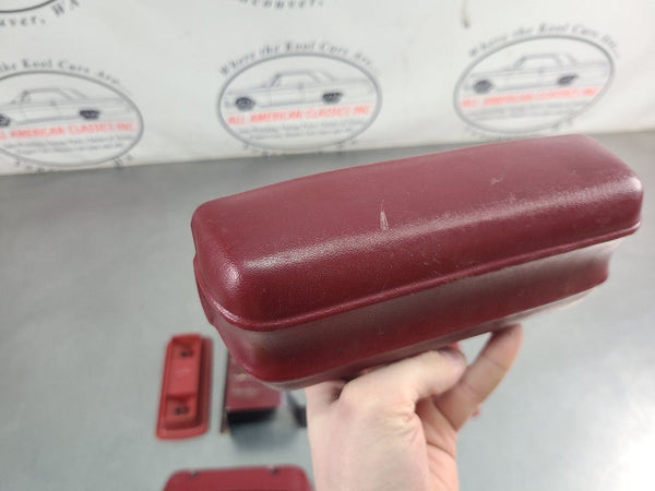 1979 Ford Bronco Rear Armrest Pair w/ Mounting Brackets, Left / Right, Red - OEM6