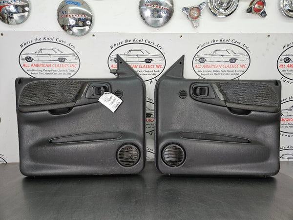 2000 Dodge Durango Front Door Trim Panel Pair, Power, Bare, Left / Right, Gray0
