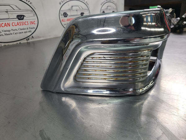 1958 Ford Fairlane Right Passenger Side Chrome Park Light Bezel Trim, RH - OEM9