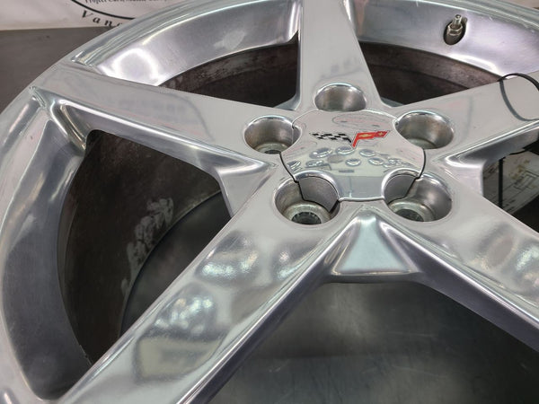 2005-07 C6 Corvette Aluminum 5 Spoke Wheel, Polished QG7, Rear 19x10 - OEM11