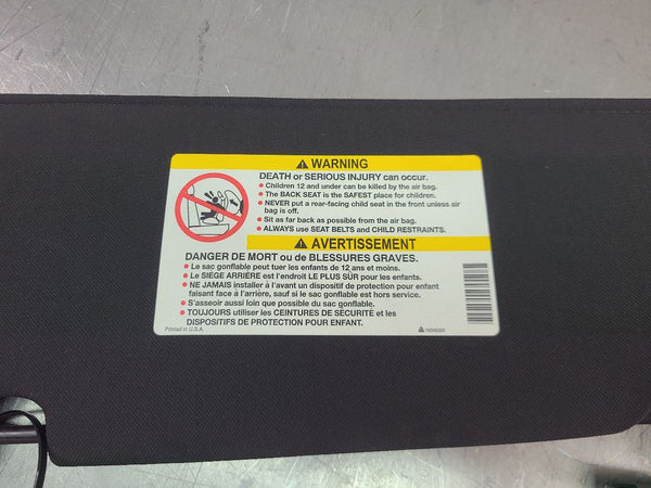 2005-13 C6 Corvette Front Sun Visor, Black, Right Passenger Side RH - OEM5