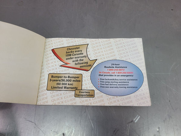 1998 C5 Corvette Factory Owners Manual - OEM1