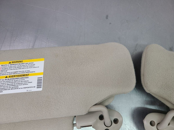 2002 GMC Denali, Sierra, Front Sun Visor Pair, RH/LH, Gray, w/ Lights - OEM2