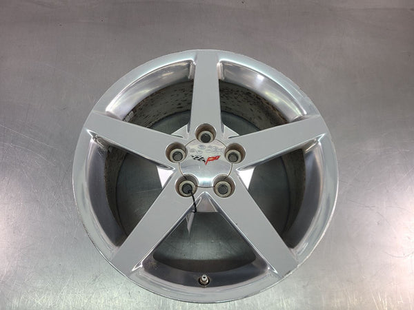 2005-07 C6 Corvette Factory 5 Spoke Wheel QG6, Silver, Front, 18x8.5 - OEM1