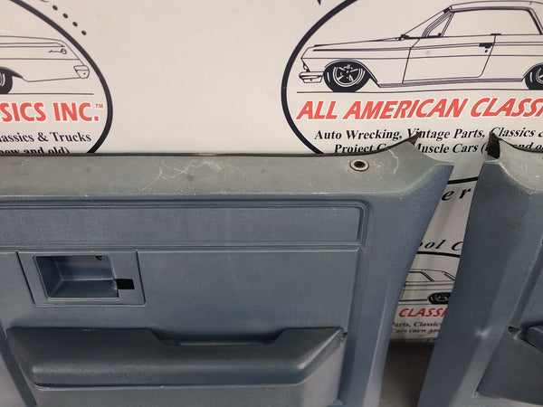 1981-91 Chevy GMC Suburban Power Door Trim Panel Full Set, Blue - OEM3
