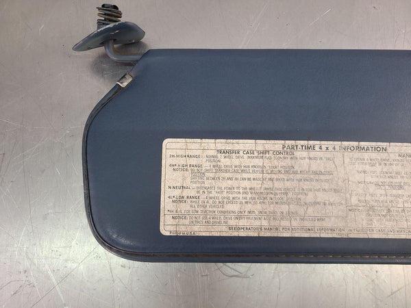 1981-91 Chevy Truck, Suburban Vinyl Sun Visor, Blue, Left Driver Side LH - OEM2