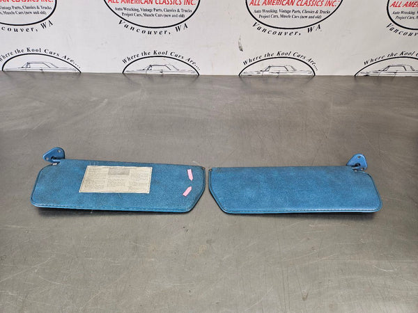 1973-87 Chevy Truck Blue Vinyl Sun Visor Pair, LH / RH - OEM0