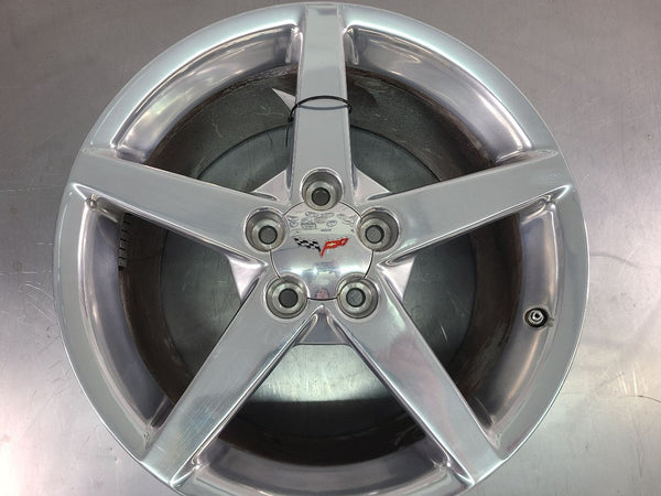 2005-07 C6 Corvette Aluminum 5 Spoke Wheel, Polished QG7, Rear 19x10 - OEM2