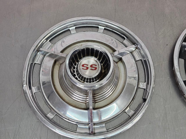 1963 Impala SS 14" Spinner Wheel Hubcap Set of 4, Decent, Nova SS - OEM2
